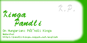 kinga pandli business card